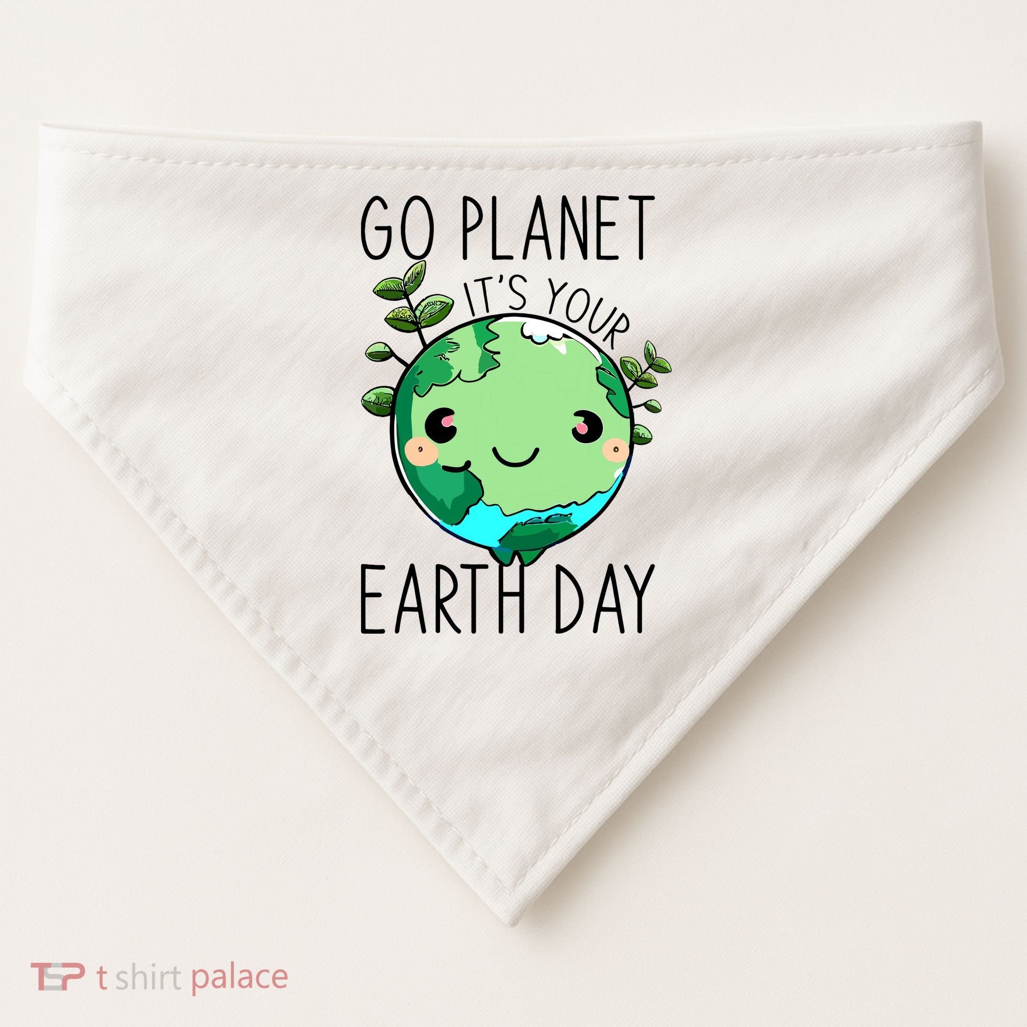 Cute Earth Day Go Planet Earth Day USA-Made Doggie Bandana