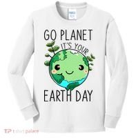 Cute Earth Day Go Planet Earth Day Kids Long Sleeve Shirt thumb 0