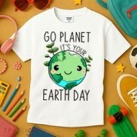 Cute Earth Day Go Planet Earth Day Kids T-Shirt thumb 3