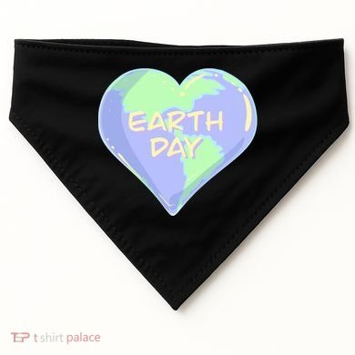 Cute Earth Day World Heart USA-Made Doggie Bandana