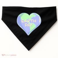 Cute Earth Day World Heart USA-Made Doggie Bandana thumb 0