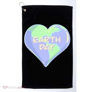 Cute Earth Day World Heart Golf Towel