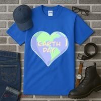 Cute Earth Day World Heart Tall T-Shirt thumb 3