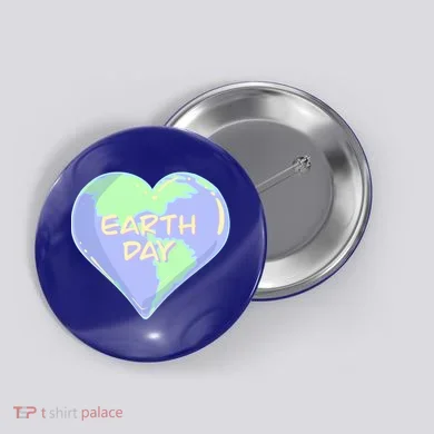 Cute Earth Day World Heart Button