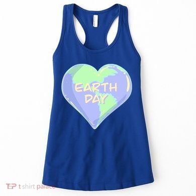Cute Earth Day World Heart Women's Tank Top