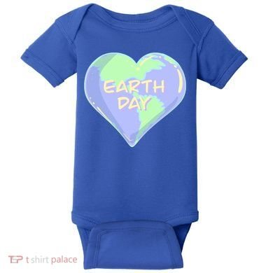 Cute Earth Day World Heart Baby Bodysuit