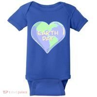 Cute Earth Day World Heart Baby Bodysuit thumb 0