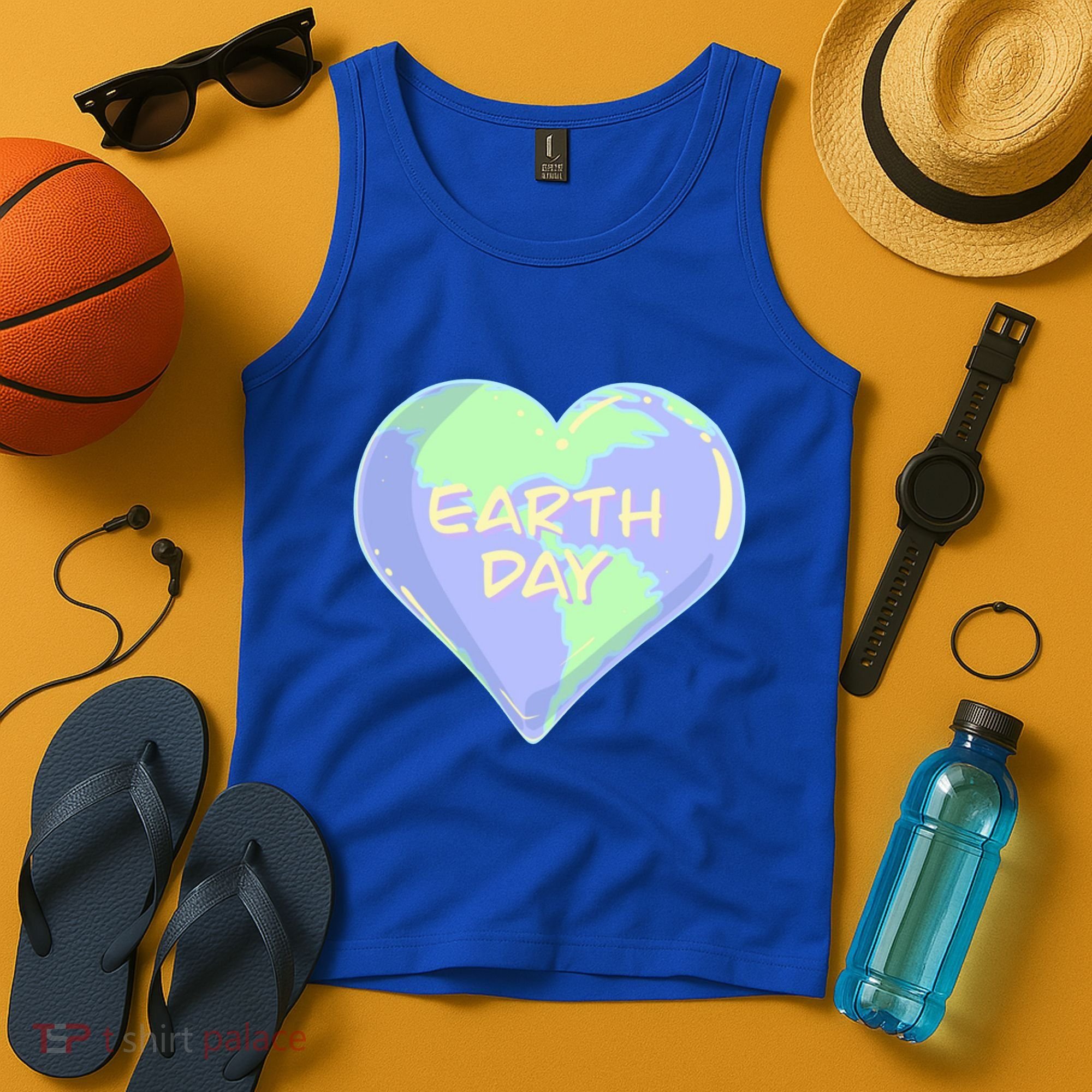 Cute Earth Day World Heart Tank Top