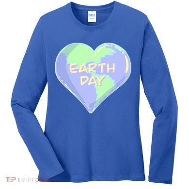 Cute Earth Day World Heart Women's Long Sleeve Shirt