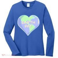 Cute Earth Day World Heart Women's Long Sleeve Shirt thumb 0