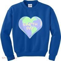 Cute Earth Day World Heart Kids Sweatshirt thumb 0