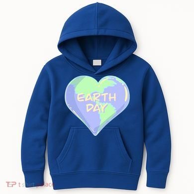 Cute Earth Day World Heart Kids Hoodie