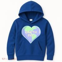 Cute Earth Day World Heart Kids Hoodie thumb 0