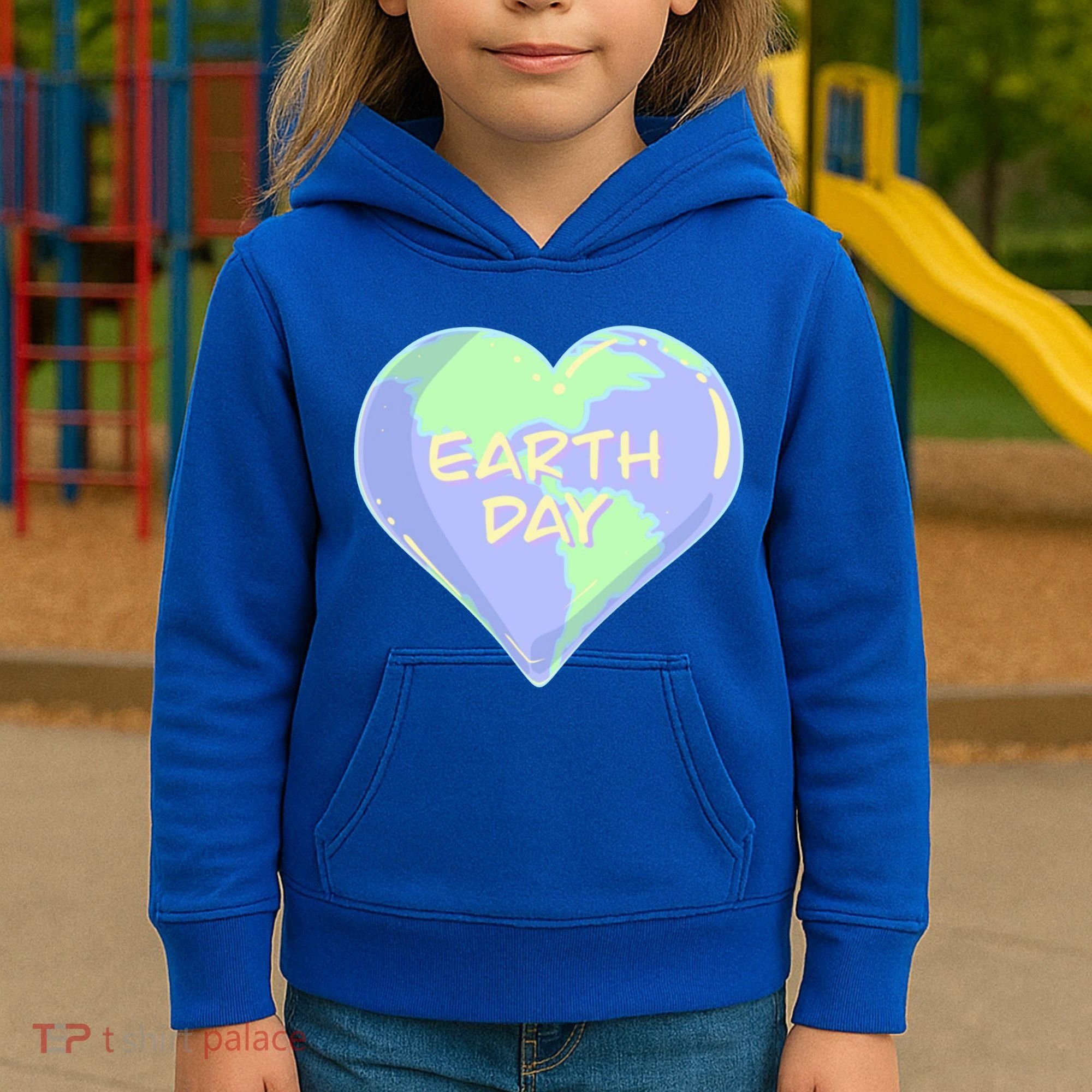 Cute Earth Day World Heart Kids Hoodie