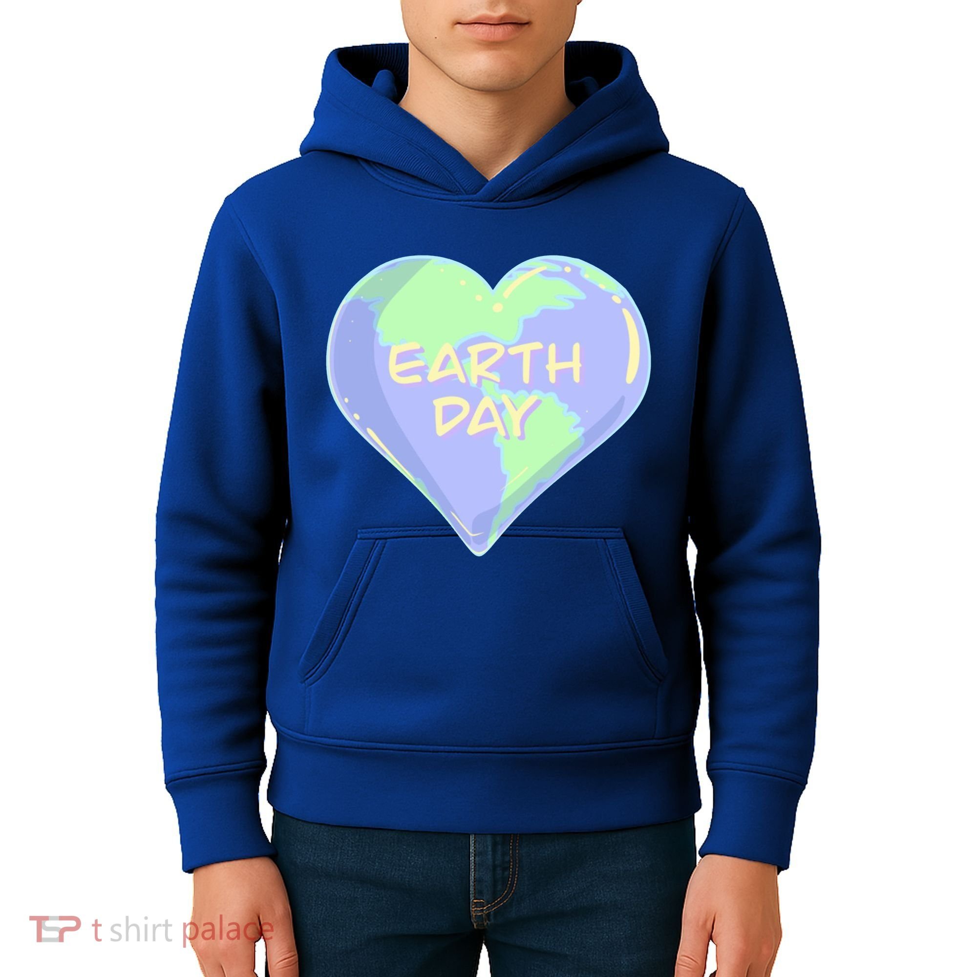Cute Earth Day World Heart Kids Hoodie