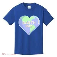 Cute Earth Day World Heart Kids T-Shirt thumb 0