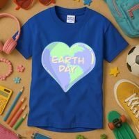 Cute Earth Day World Heart Kids T-Shirt thumb 3