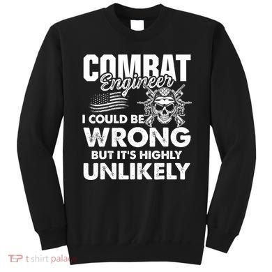 Combat Engineer Distressed American Flag U.S. Military Sweatshirt