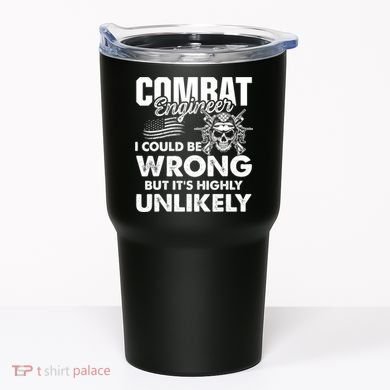 Combat Engineer Distressed American Flag U.S. Military Tumbler