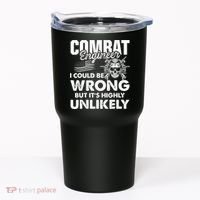 Combat Engineer Distressed American Flag U.S. Military Tumbler thumb 0