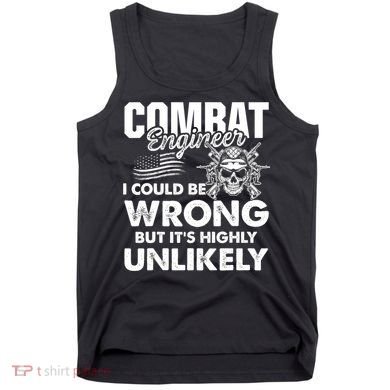 Combat Engineer Distressed American Flag U.S. Military Tank Top