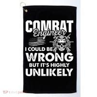 Combat Engineer Distressed American Flag U.S. Military Golf Towel thumb 0