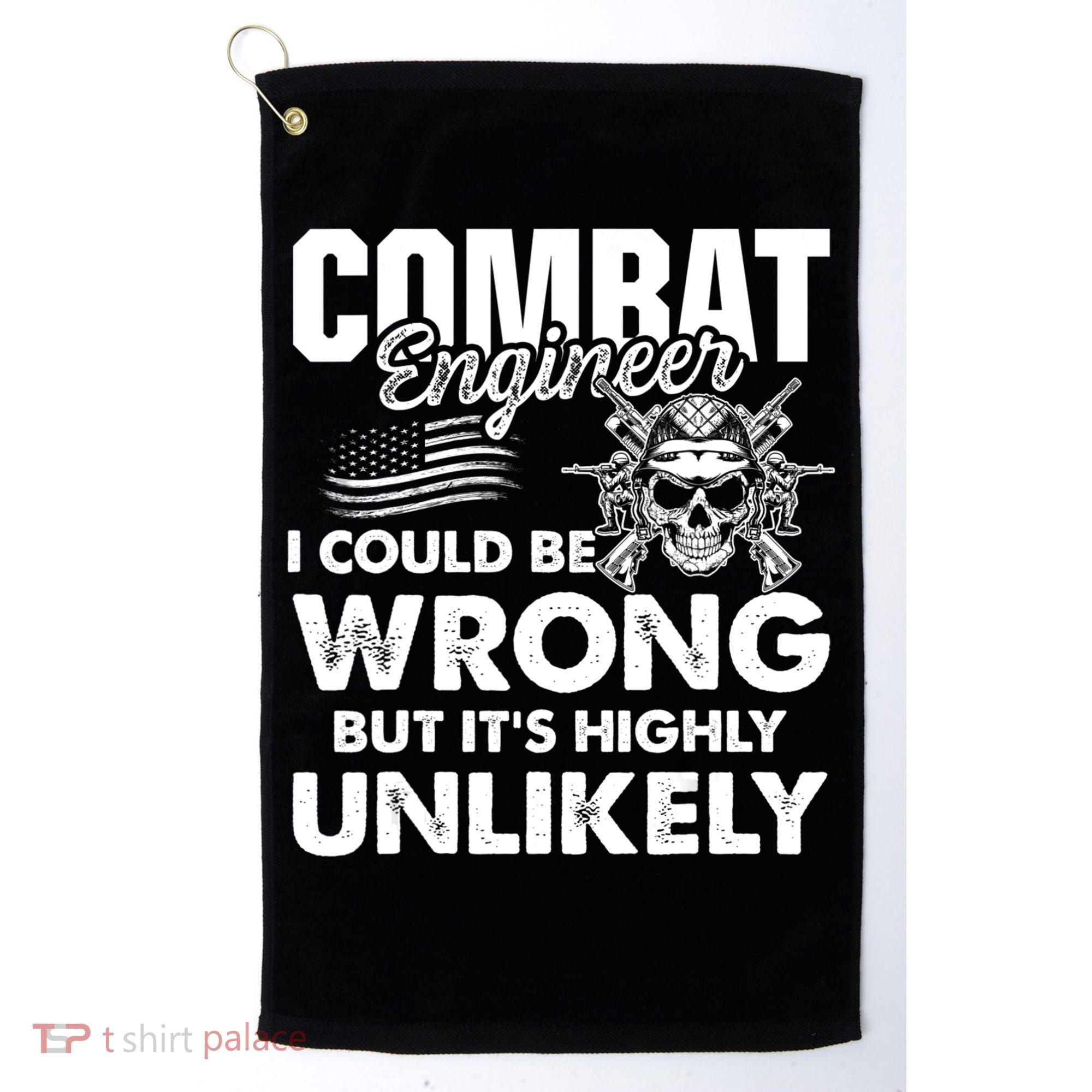 Combat Engineer Distressed American Flag U.S. Military Golf Towel