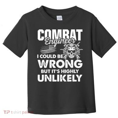 Combat Engineer Distressed American Flag U.S. Military Toddler T-Shirt