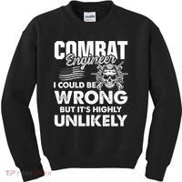 Combat Engineer Distressed American Flag U.S. Military Kids Sweatshirt thumb 0