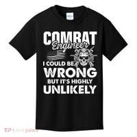 Combat Engineer Distressed American Flag U.S. Military Kids T-Shirt thumb 0