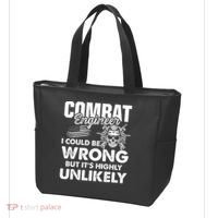 Combat Engineer Distressed American Flag U.S. Military Tote Bag thumb 3