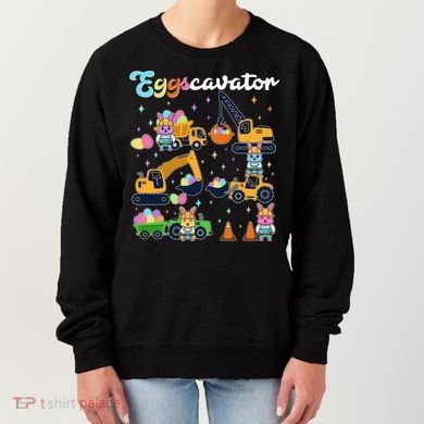 Cute Easter Eggscavator Construction Bunny Rabbits Women's Sweatshirt