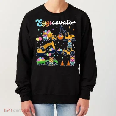 Cute Easter Eggscavator Construction Bunny Rabbits Women's Sweatshirt