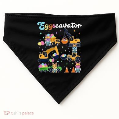 Cute Easter Eggscavator Construction Bunny Rabbits USA-Made Doggie Bandana