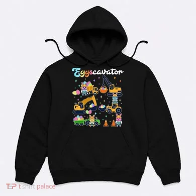 Cute Easter Eggscavator Construction Bunny Rabbits Hoodie