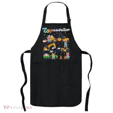 Cute Easter Eggscavator Construction Bunny Rabbits Apron