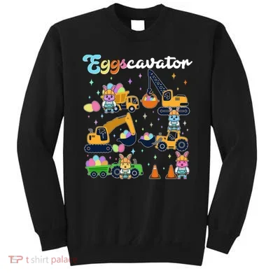 Cute Easter Eggscavator Construction Bunny Rabbits Sweatshirt