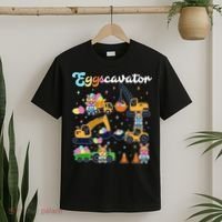 Cute Easter Eggscavator Construction Bunny Rabbits T-Shirt thumb 2