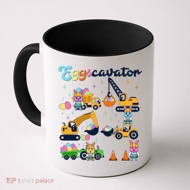 Cute Easter Eggscavator Construction Bunny Rabbits Coffee Mug