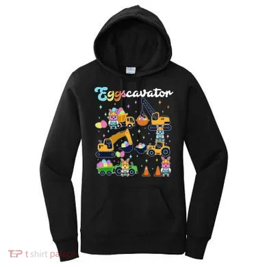 Cute Easter Eggscavator Construction Bunny Rabbits Women's Hoodie