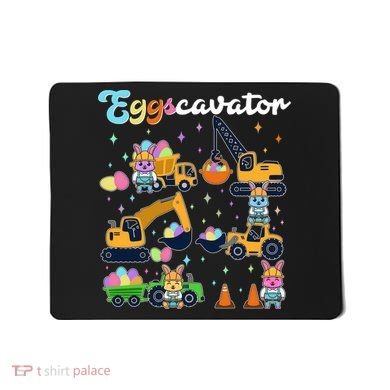 Cute Easter Eggscavator Construction Bunny Rabbits Mousepad