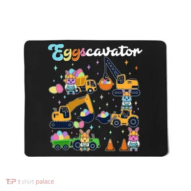 Cute Easter Eggscavator Construction Bunny Rabbits Mousepad