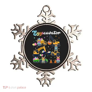 Cute Easter Eggscavator Construction Bunny Rabbits Ornament