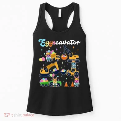 Cute Easter Eggscavator Construction Bunny Rabbits Women's Tank Top