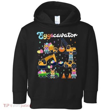 Cute Easter Eggscavator Construction Bunny Rabbits Toddler Hoodie