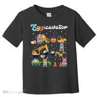 Cute Easter Eggscavator Construction Bunny Rabbits Toddler T-Shirt thumb 0