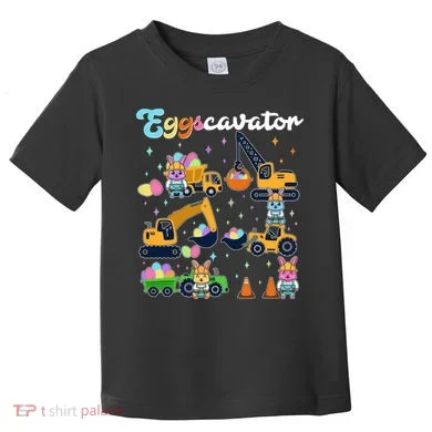 Cute Easter Eggscavator Construction Bunny Rabbits Toddler T-Shirt