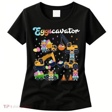 Cute Easter Eggscavator Construction Bunny Rabbits Women's T-Shirt