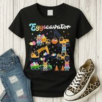 Cute Easter Eggscavator Construction Bunny Rabbits Women's T-Shirt thumb 3