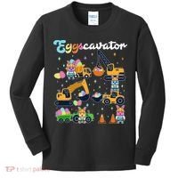 Cute Easter Eggscavator Construction Bunny Rabbits Kids Long Sleeve Shirt thumb 0